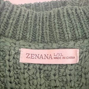 Zenana Outfitters Green Crew Neck oversized Sweater